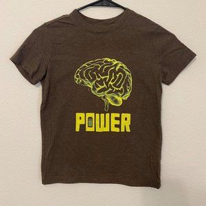 3/$20 Boys Brown Cat&Jack "Brain Power" T-shirt